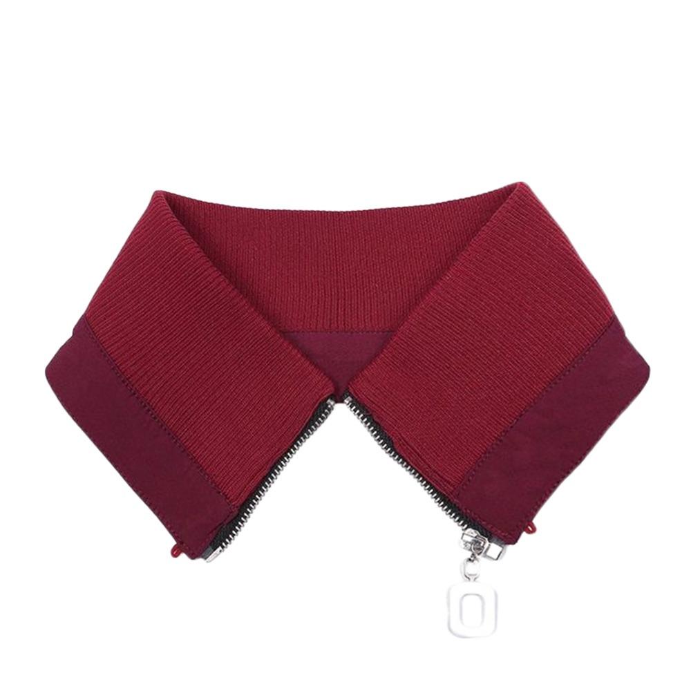 

Washable Detachable False Collar With Zipper Down Jacket Anti-dirt Rib False Collar Down Jacket вина червоного кольору