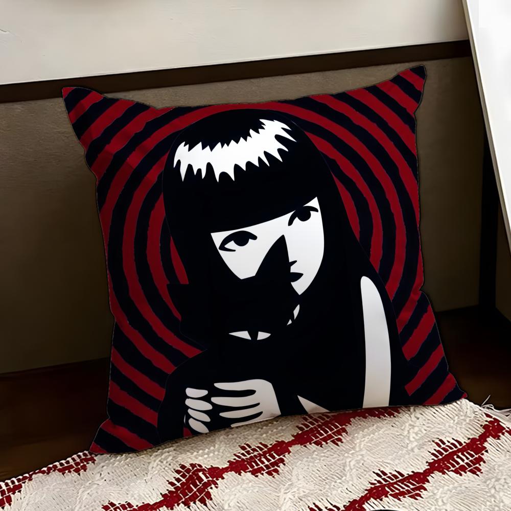 Anime EEmily the Cool Strang Cushion Cover Reversible Soft Durable Pillow Cover Home  Car MultiScene Use for Daily Comfort