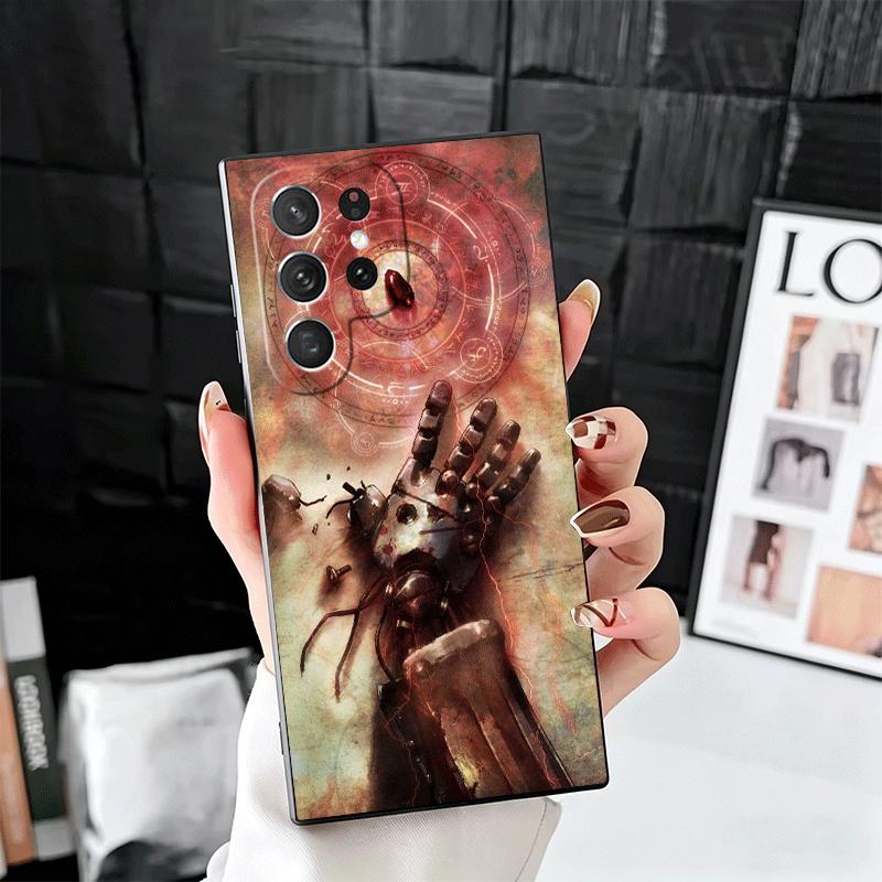 F-Fullmetal A-Alchemist Anime Soft Phone Case for Samsung Galaxy S26 S25 Edge S24 Ultra S23 Plus S22 S21 FE S20 Black Cover Back