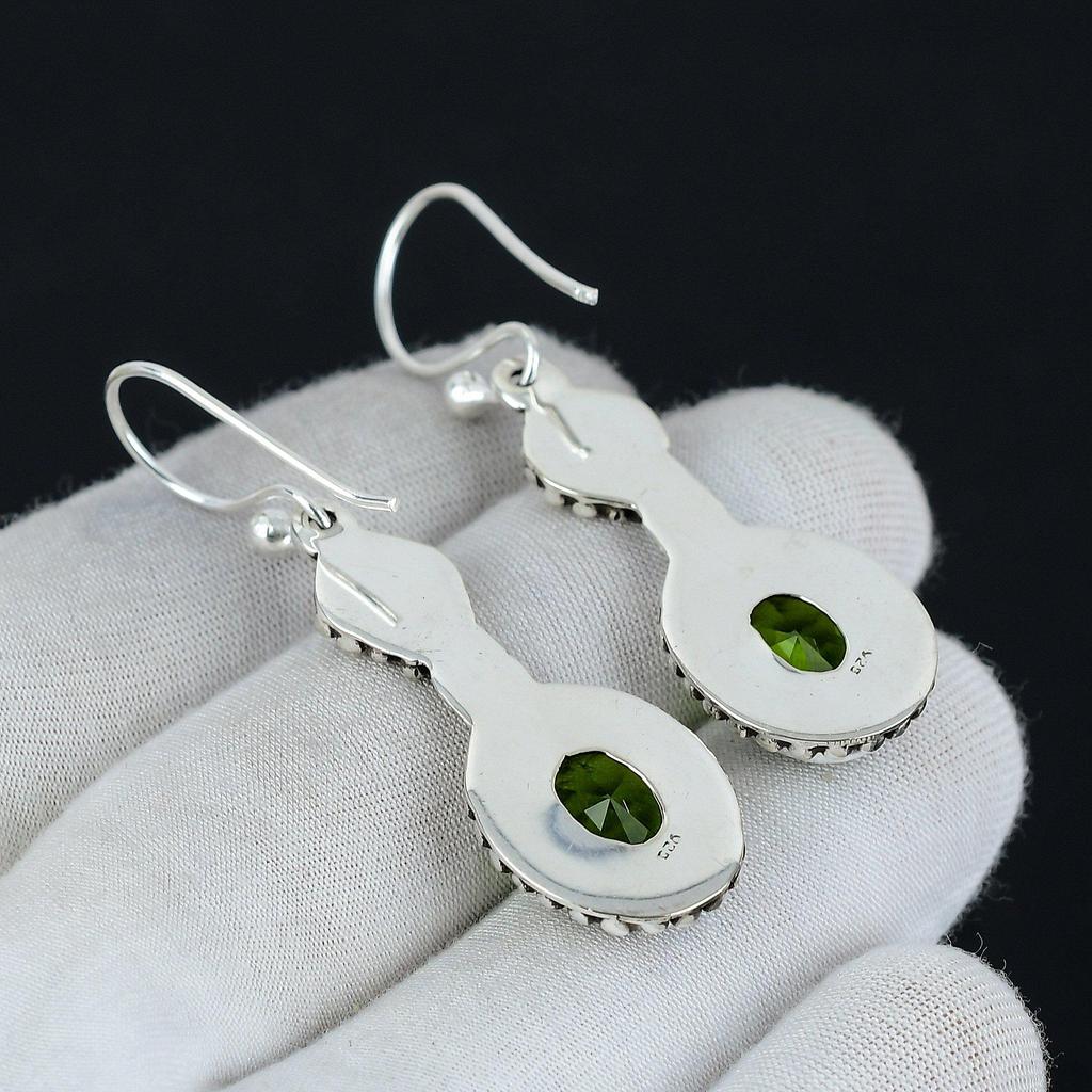 Peridot Örhängen, Handgjorda Örhängen, 925 Sterlingsilver Örhängen, Citrin Smycken Örhängen, Gåva till Hennes, Hängande Örhängen För Kvinnor Gåvor