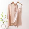 2025 Women's Silk Spaghetti Strap Robe & Nightgown - Elegant Bridal Homewear