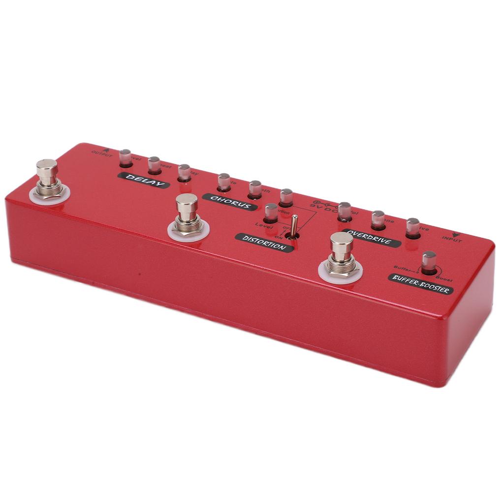 Gitarrenpedal Multieffekte Metall Allin1 True Bypass Buffer für E-Bass DC 9V