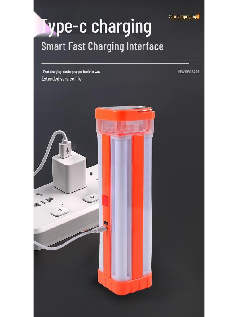 Multi-Functional Solar Camping Lantern & Mobile Work Light with Charging Feature