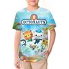 Letní The Octonauts Dětské tričko s kulatým výstřihem 3D potisk pro chlapce/děvčata Vysoce kvalitní trend krátký rukáv Dětská pohodlná měkká trička