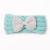 Autumn and winter warm children's contrasting color knitted wool hair accessories, baby solid color bow headscarf, baby headband