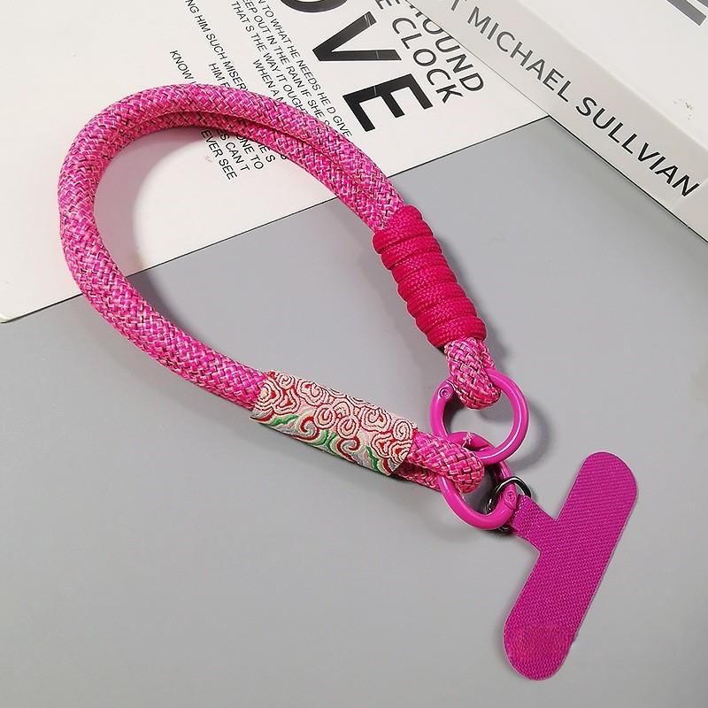 

1 шт. Два простых ремешка для запястья, устойчивые к поломке, падению и потере, универсальные ремешки для чехлов для мобильных телефонов розы красного