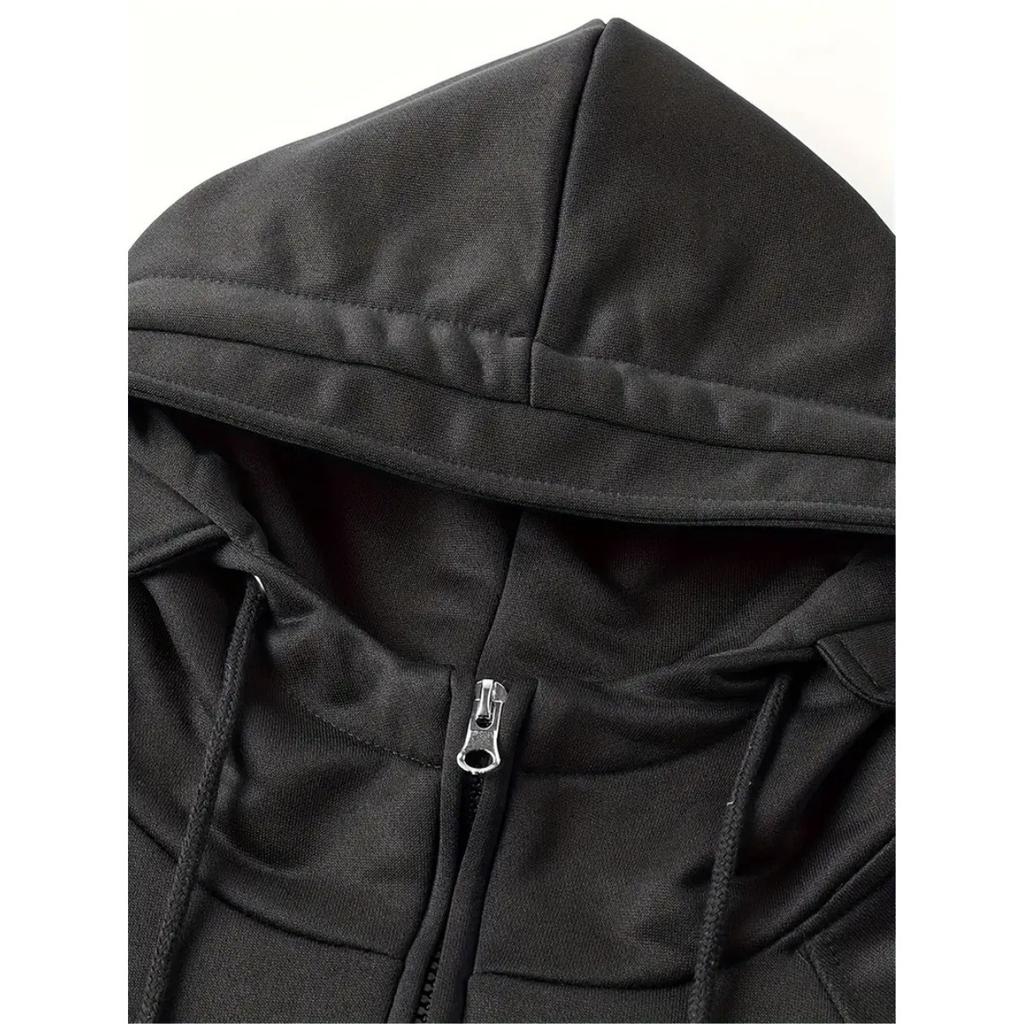 Herren Kapuzenpullover mit fester Farbe für Frühling und Herbst, Sport- und Arbeitskleidung für Jugendliche, Trendige Marken-Kapuzenjacke