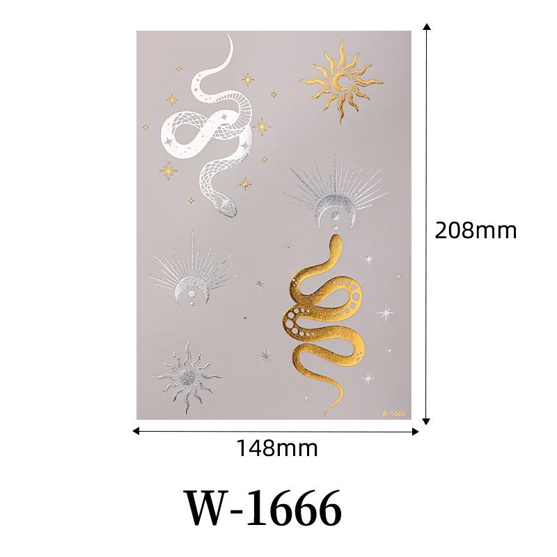Bohemian Waterproof Gold & Silver Metallic Temporary Tattoo Stickers
