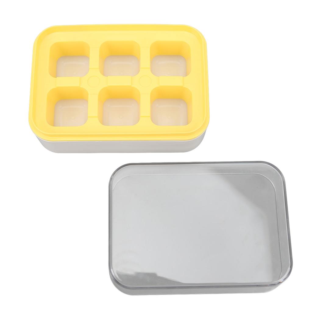 Ice Cube Tray with Lid 6 Cubes Silicone Mini Ice Tray for Freezer Cocktails Whiskey Beverages Easy
