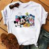 Fashion Cute Disney Mickey Minnie Cartoon Graphic Printed Women T-Shirt Casual O-Neck Short Sleeves Streetwear Female Tops Tees