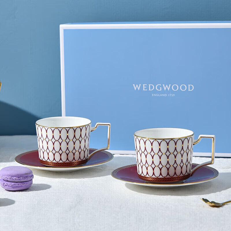 Wedgwood Golden Years Gilded Red Teacup & Saucer Set