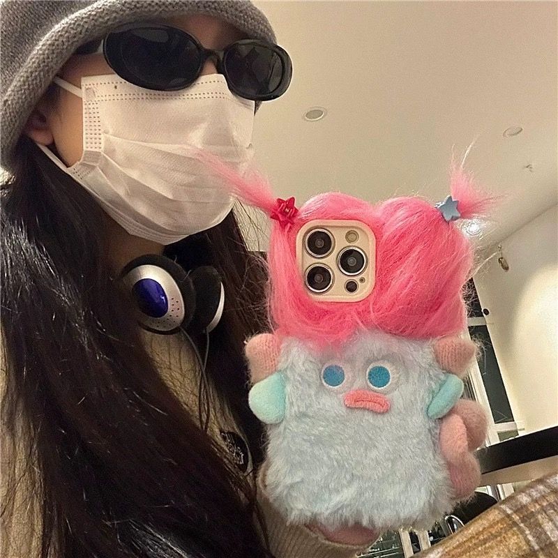 3d Cute Cartoon Plush Phone Case, for IPhone 16 15 14 13 12 11 Mini Pro Max X XR XSMax,funny Shock-proof Phone Covers