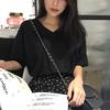 White V-neck Short-sleeved T-shirt for Women In Summer New Sexy Collarbone Slim Students Solid Color Loose Top