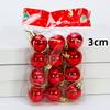 Red Ornament Balls, 12 Count, 3 Cm Round Shiny Baubles for Party and Home Decor