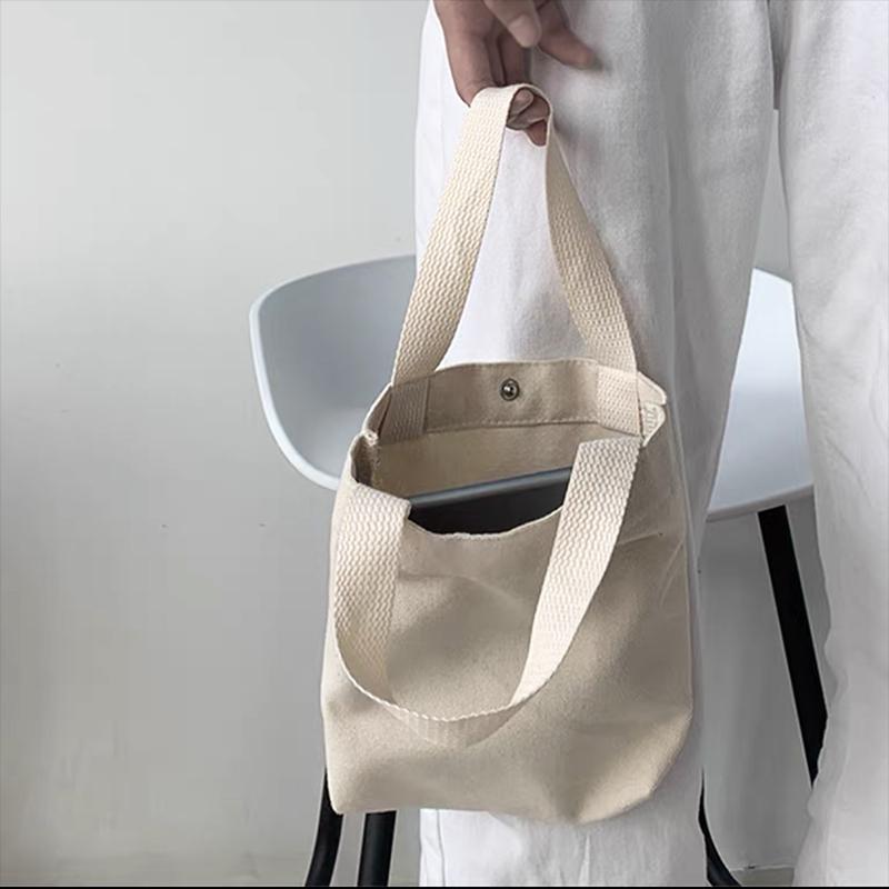 Versatile Japanese Canvas Tote: Large Capacity, Handheld, Trendy Lunch Box Bag for Women