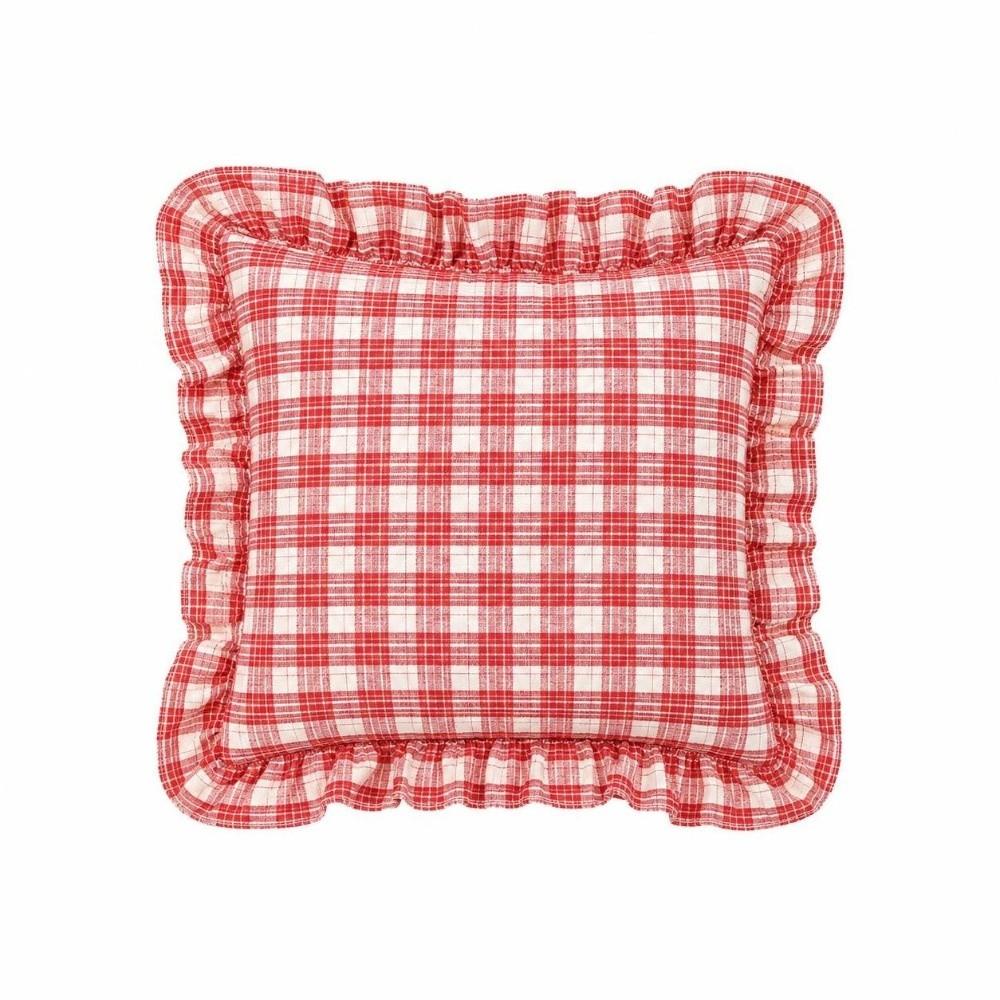30x50cm Plaid Cushion Cover Square Shape Piping Pillowcase Ruffled Cushion Cover Living Room Decor