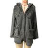 Herbst Winter Basic Jacken Damen Strickjacke Doppeltasche Kapuze Einfarbig Fleece Strickjacke Jacken & Mäntel