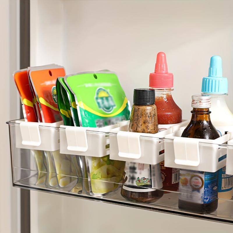 Einziehbare Kühlschranktür Hängende Aufbewahrungsbox Verstellbare Schnalle Organizer Für Gewürze Kleine Gegenstände Küchenplatzsparender Helfer