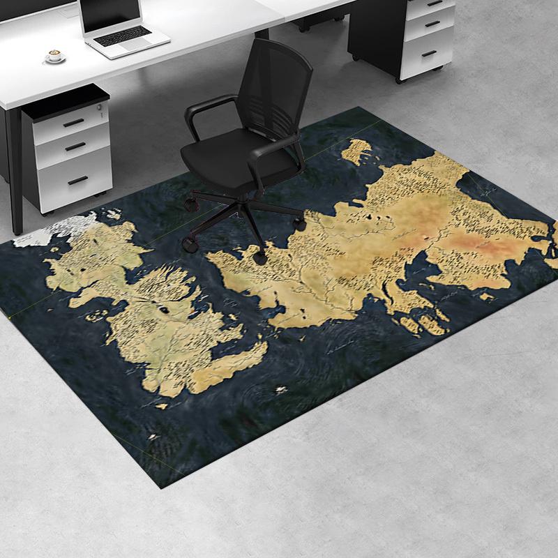 

Game of Thrones Map: Westeros & Essos Wall Art Decor Office Mat Home Decor Office Desk Chair Rugs Chair Carpet for office Chair Mat Gift For 60cm by 90cm