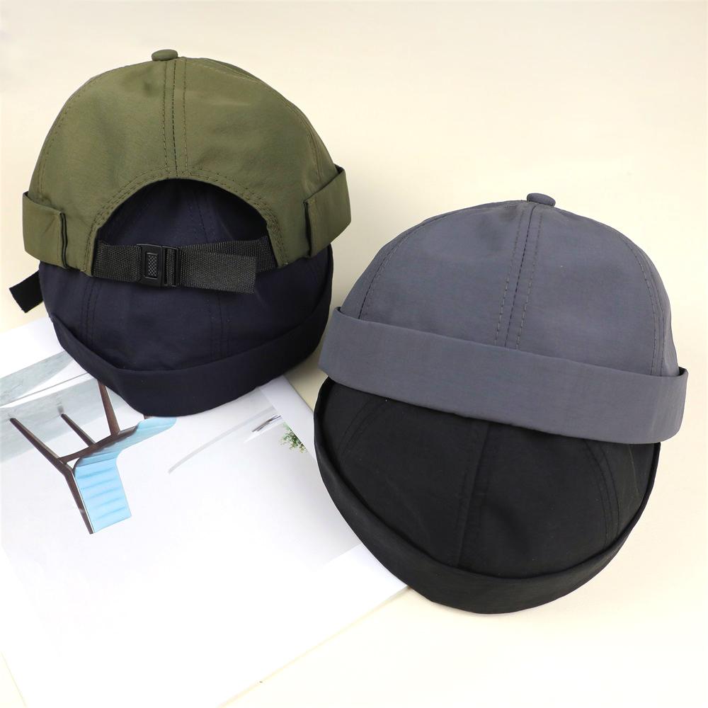 Vintage Docker Cap Brimless Hat Skullcap Adjustable Soild Color Summer Quick-Dry Hip Hop Landlord Hat Beanie Melon Caps