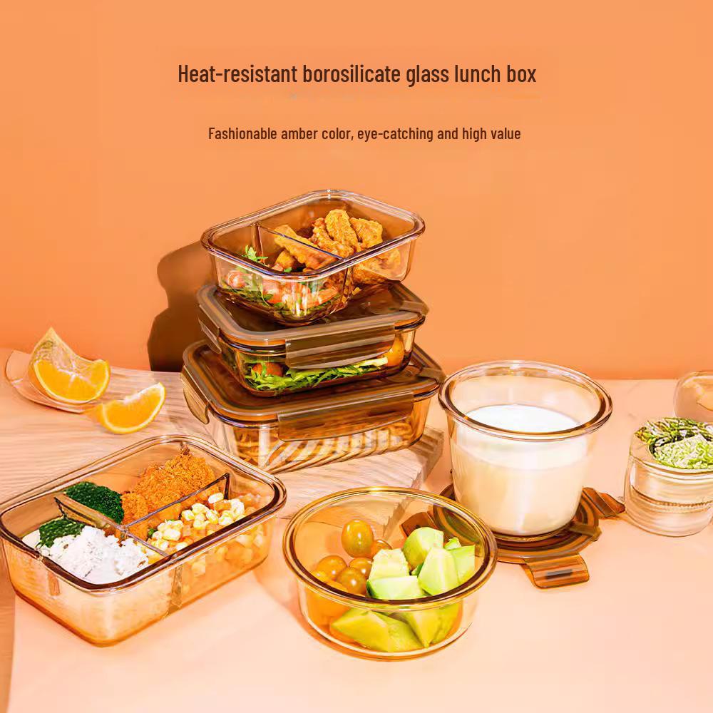 Mikrowellengeeignete Lunchschüssel aus Borosilikatglas mit Deckel