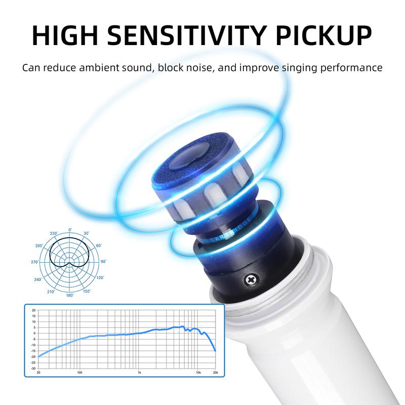 Karaoke Wireless Microphone Handheld Microphone 520-790MHz Long Battery 50M/164FT Range For Karaoke Live Stage Perform