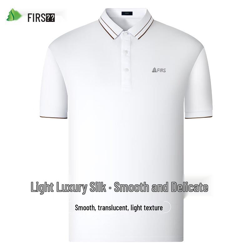 Shanshan Men's Silk Blend Ice Silk Polo T-Shirt
