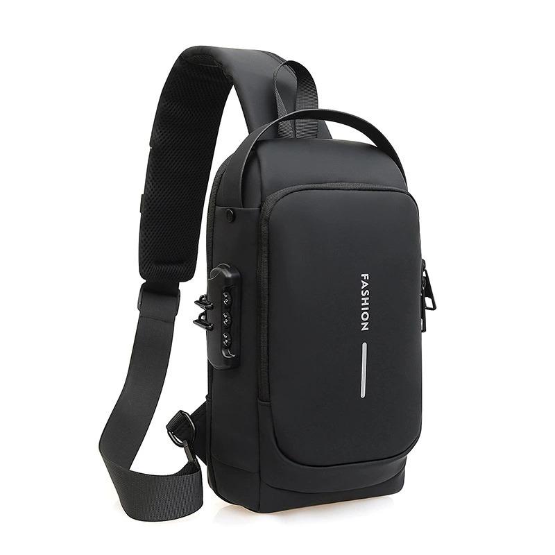WEIXIER Men's Multifunction Anti-theft USB Shoulder Bag Man Crossbody Cross body Travel Sling Chest Bags Pack Messenger Pack For Male
