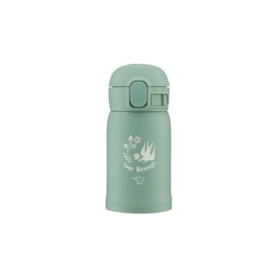 Бутылка для воды Zojirushi Zojirushi One Touch Кружка из нержавеющей стали бесшовная 0,24 л пепельно-зеленая SM-WP24-GZ