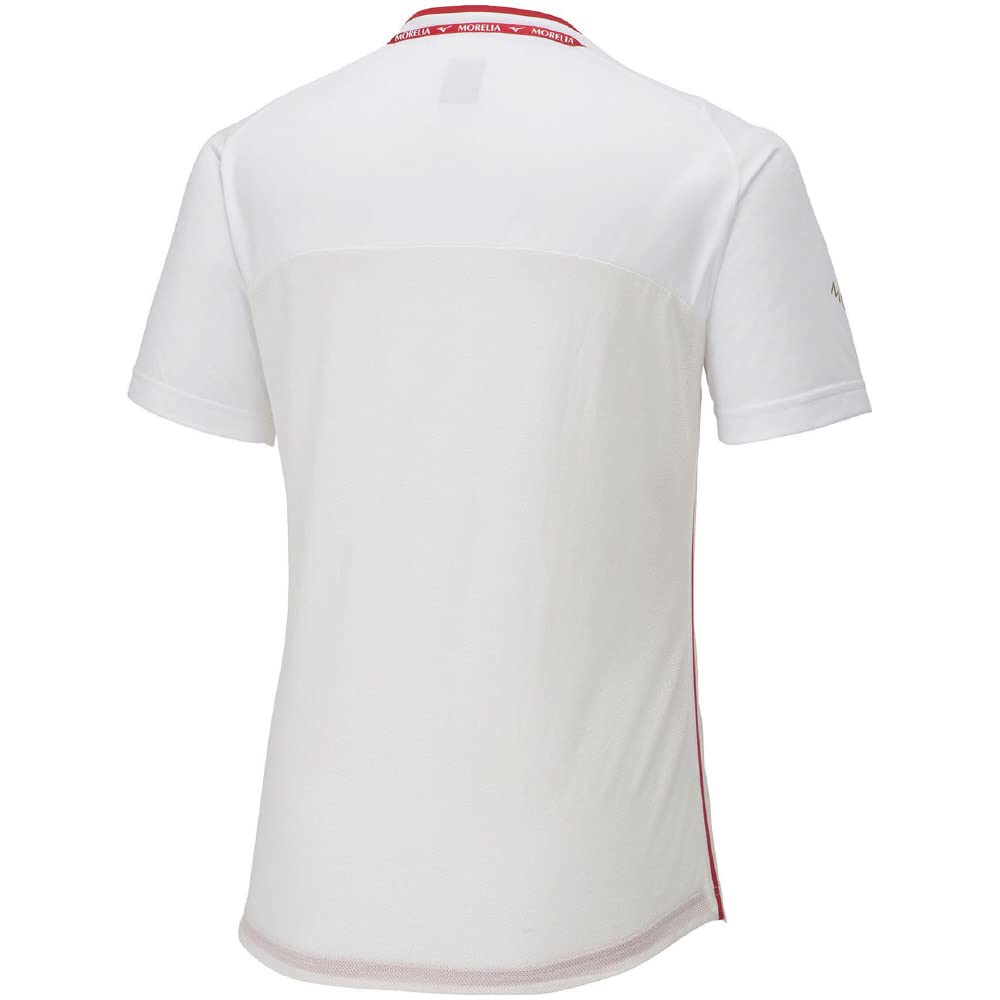 Mizuno Morelia Hybrid Field Short Highly Solar Cut Soccer Size S Shirt, Sleeve, Breathable, Fabric, Wear, P2MAA002, White,