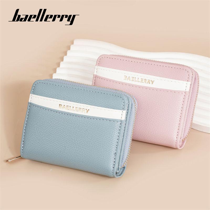 Baellerry Women Fashion Short Zipper Wallets Warm Color Artificial Leather Coin Purses Casual Card Holder Purse GZW