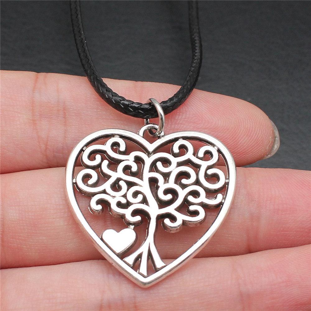 Tree of Life Nature Growth Pendant Antique Bronze Metal Daughter Choker Necklace Trendy Gift