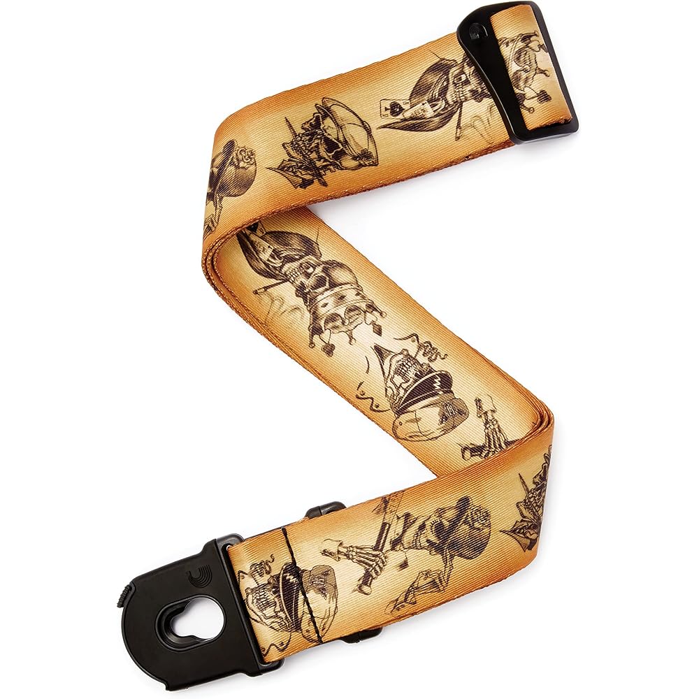 D Addario Alchemy Gothic Planet Lock Strap 50ALP06 (Rogues Gallery) - Guitar Strap with Strap Lock System [Domestic Genuine Product]