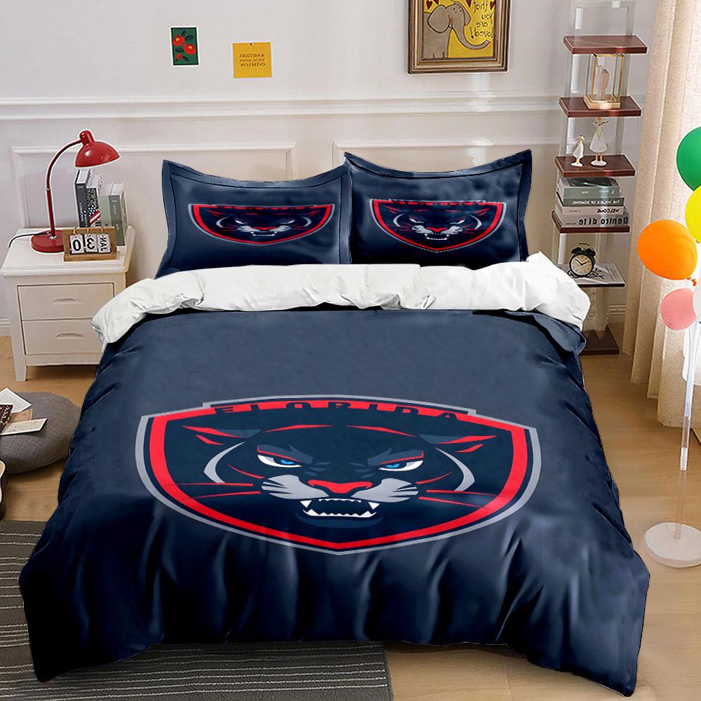 "Dark Panther Logo with Red Accents" Print Bedding Set Duvet Cover Pillowcases (1* Duvet Cover 2* Pillowcases Do Not Include Comforter)