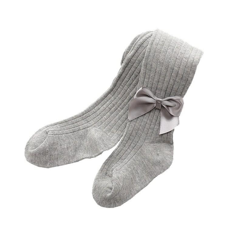 Girls' Pantyhose Spring and Summer Children's Leggings Cotton Vertical Strips Autumn and Winter Baby Girls Big Bows Thick Socks Outer Wear