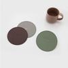 Leather Round Single-sided Waterproof Coasters, Heat-insulating Tea MATS and Anti-slip Bowl MATS