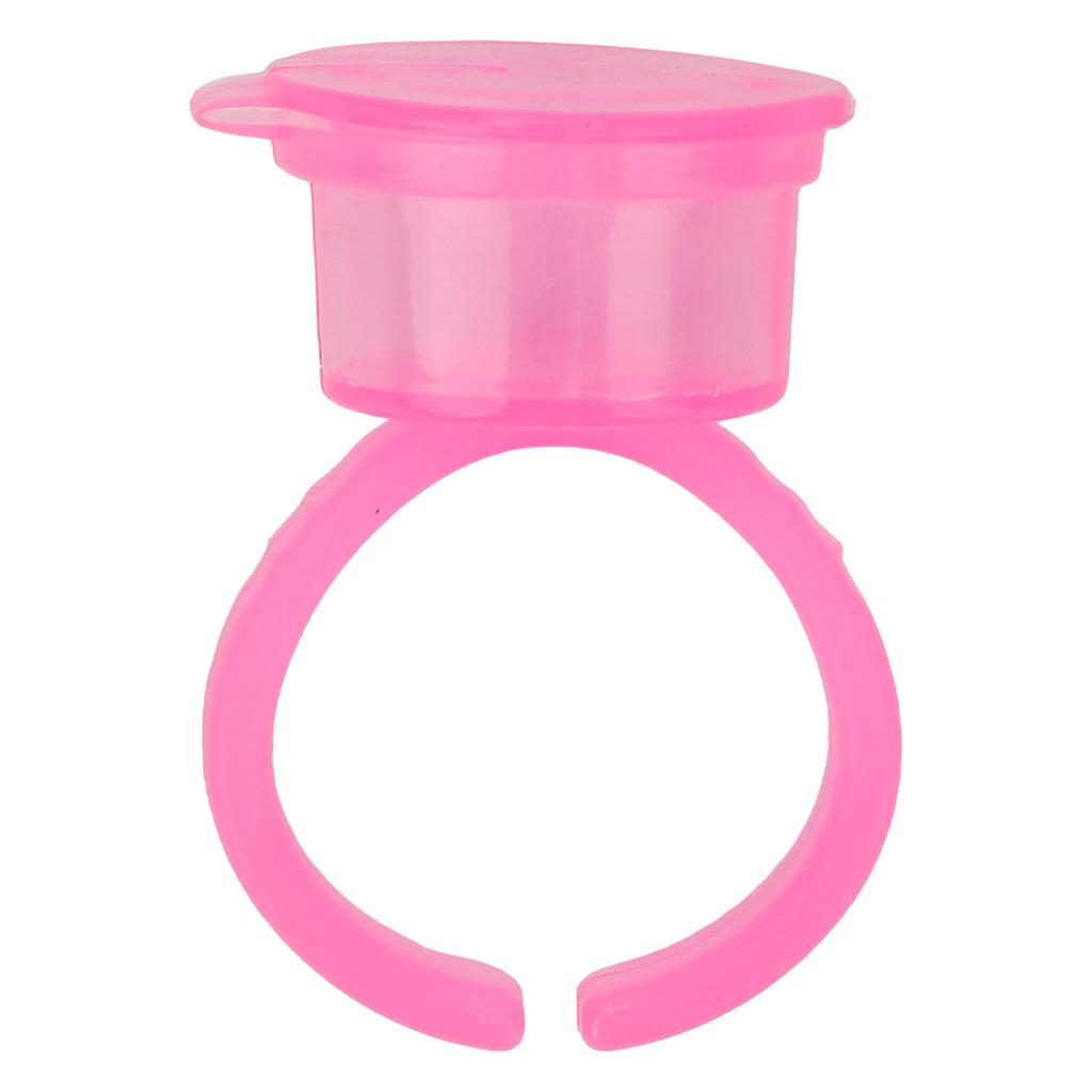 50Pcs Microblading Pigment Ring Cups with Cover for Tattoo Ink Semi Permanent Makeup Eyebrow Glue Container
