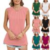 Damen Sommer Einfarbig Top Rundhals Ärmelloses Lose Weste T-Shirt Bluse