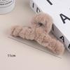 Large Milk Coffee Plush Claw Clip: Fluffy Autumn/Winter Hairpin for Women