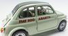 Kyosho Original 1/18 Scale Fiat Nuova 500 Elaborazione Abarth Record (Green Clear) Finished Product KS08966ALG