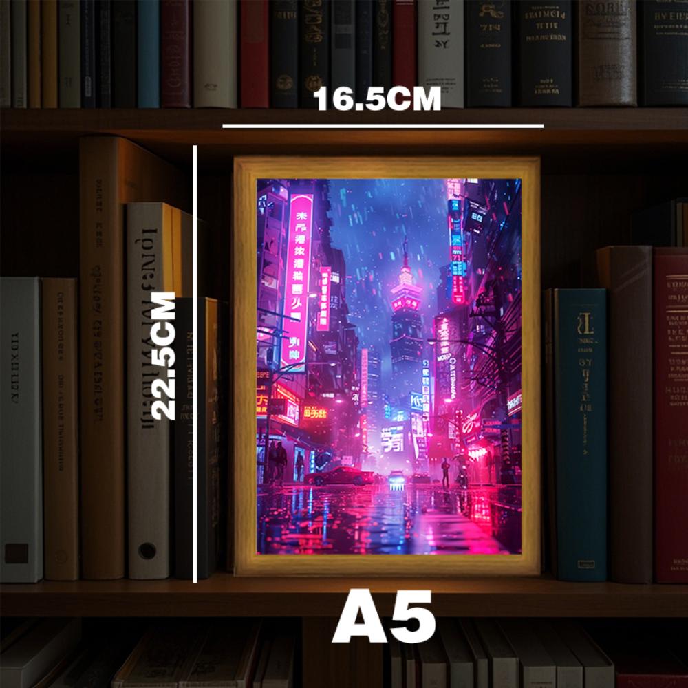 Asian Tokyo Eastern Cities Pretty Cityscape Painting Photo Frame Bedside Light Home Office Perfect Gift Traveler LED and for Kid Friendly Entertaining