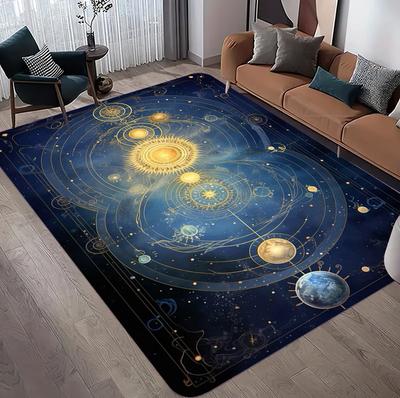 Carpets Mysterious Star and Moon Map Rugs for Living Room Bedroom Home Decor Area Rug Non-slip Chair Sofa Floor Mat Yoga MatGift