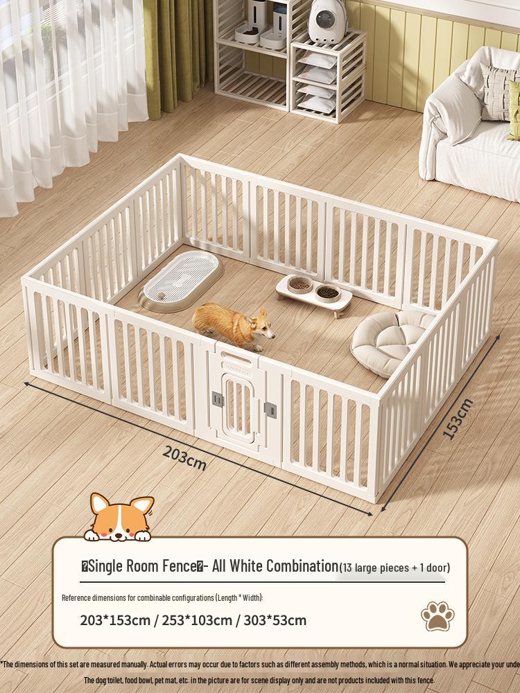 Gray & White Color Block Puppy Playpen for Small to Medium Dogs - Indoor Pet Crate & Isolation Fence