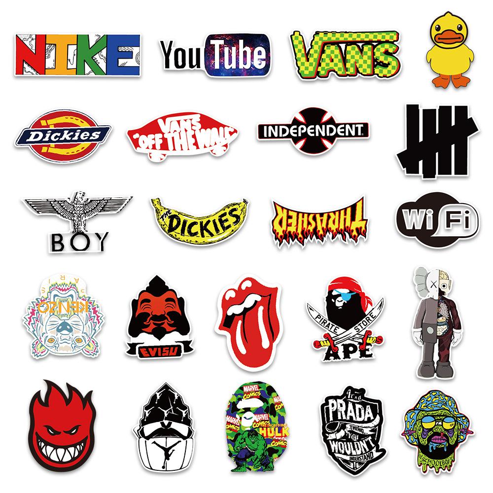 102 Trendy Brand Graffiti Stickers Suitcase Car Skateboard Notebook Graffiti Stickers Waterproof