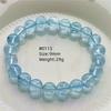 Natürlicher Blauer Topas Klare Runde Perlen Trendiges Unisex Armband Schmuck Party Geschenk 7mm 8mm AAAAAA