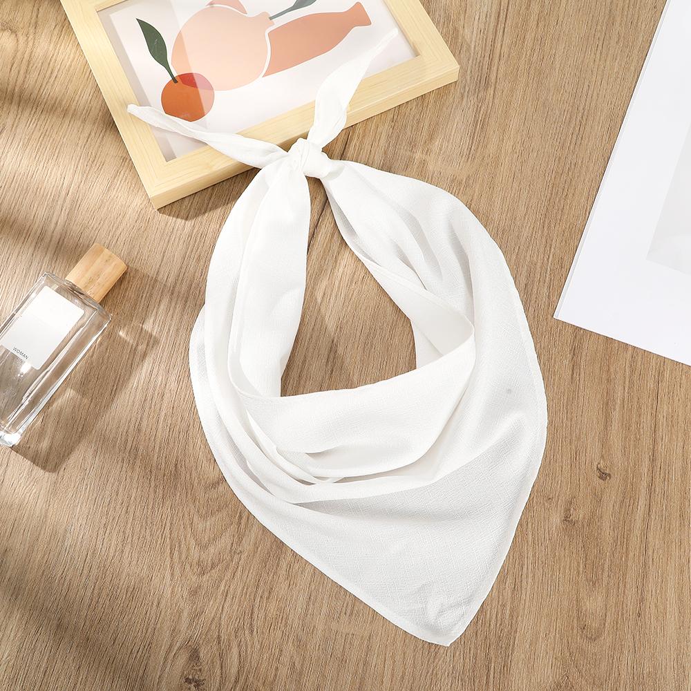 Foulard Uni Élégant Foulard Triangle Blanc Bandeaux pour Cheveux Bandeaux Turban pour Femmes Bandana Rétro Accessoires pour Cheveux