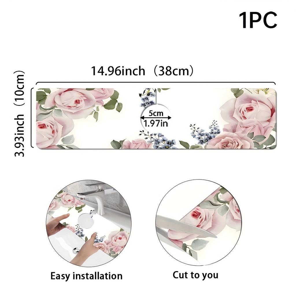 1Pcs Floral Sink Faucet Absorbent Mat, Drainage Pad, Kitchen, Bathroom Sink, Countertop, Drain Pad, Diatomaceous Mud Washbasin, Quick Drying Pad