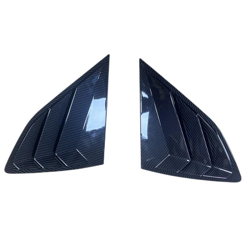 For Hyundai Tucson 2016- 2Pcs Car Rear Window Side Vent Shutter Louver Cover Trim Black Carbon Fiber Exterior Accessories