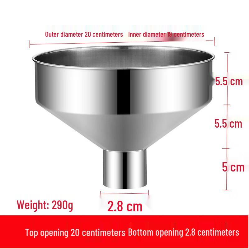 Jingyuheng 201 Stainless Steel Large Caliber Funnel, 3-Pack