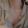 Charm Full Zircon Double Cross Pendant Necklace for Women Personality Collarbone Chain Jewelry Accessories Gift